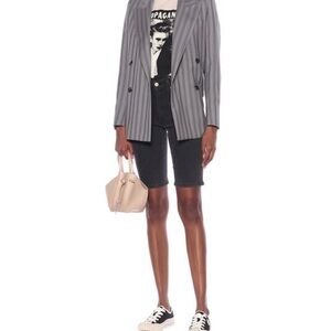 Nanushka Kiki Stretch Denim Bermuda Long Bermuda Cotton Shorts Black